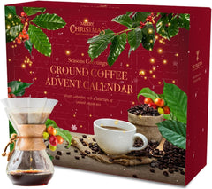 Coffee Advent Calendar 2025 –24 Artisan Ground Coffee Gift Set, Christmas Adult Advent Calendars, Individual Sachets Sampler |Non Chocolate Advent Calendar for Coffee Lovers, Men, Women, Vegan Gifts