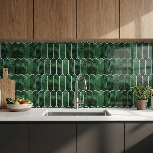 12pcs Self Adhesive Wall Tile Sticker 15.4 x 30.5 cm Peel and Stick Tiles for Kitchen and Bathroom
