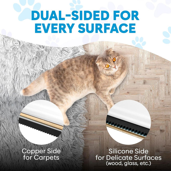 Carpet Rake for Pet Hair Removal – Scraper Tool & Broom for Dog & Cat Fur - Pet Hair Broom for Rugs, Furniture – Adjustable Carpet Brush by Okköbi