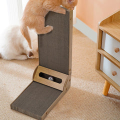 L-Shaped Cat Scratching Tower, 60cm Tall Scratching Pad, Multi-Functional Scratch Post with Lounging Platform, Multi-Angle Vertical/Horizontal Scratching Surface for Adult Cats, 40*25*60cm