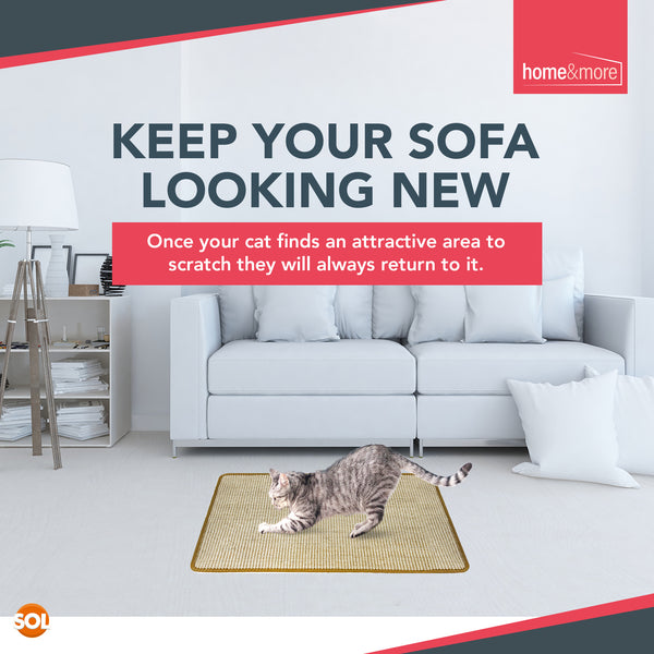 Cat Scratching Mat 60cm x 40cm | Sisal Cat Scratcher Pad for Kittens & Indoor Cats | Durable Scratch Board to Protect Furniture | Non-Slip Pet Scratching Pad | Large Cat Claw Care Mat | Cat Exercise & Stretching Toy
