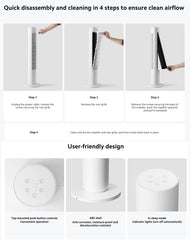Xiaomi 2 Intelligent Tower Fan, 150° Rotating Tower Fan with Intelligent App Control, 3 Modes, Range 10 m, Energy Efficient