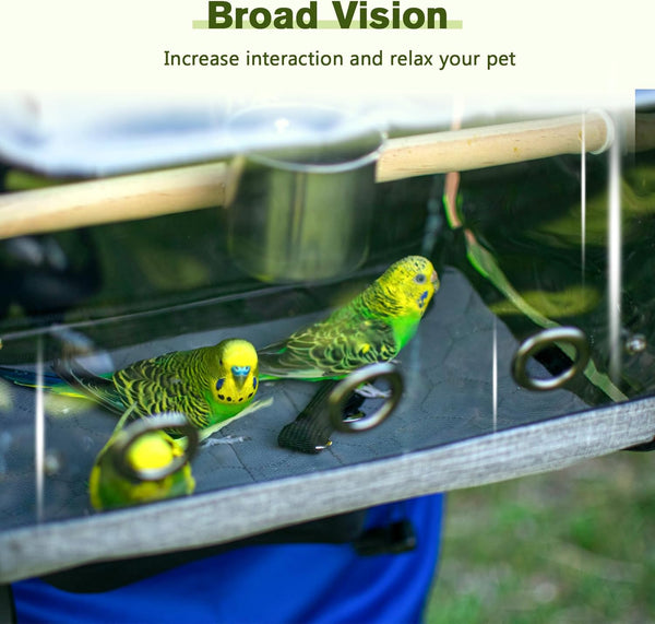 Pecute Breathable Bird Carrier, Outdoor Backpack with Adjustable Tripod, Lightweight and Portable Waterproof Parrot Travel Backpack, Wide View and Shading Cat & Dog Backpack for Hiking
