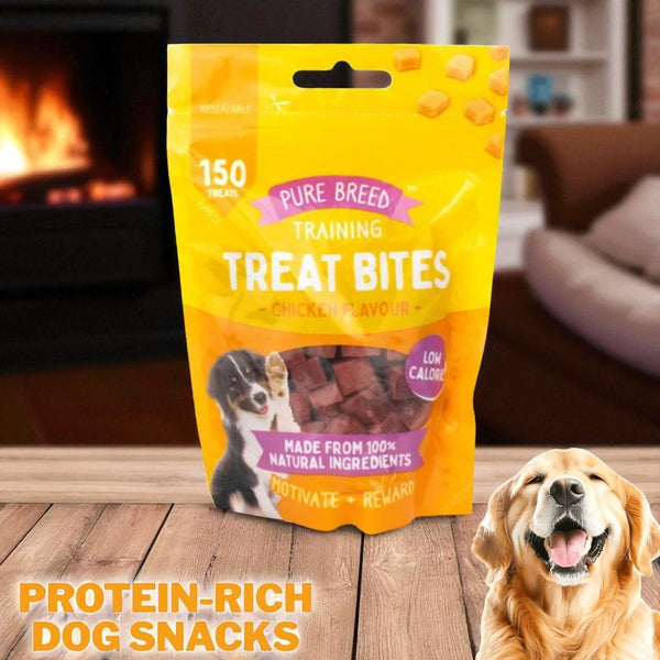 Pet Dog Treats Training Bites Dry Chicken Cubes 100G | Healthy Protein-Rich Dog Snacks | Puppy Training Rewards Chewy Dog Food