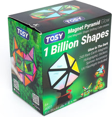 TOSY Magnet Pyramid Stone - 1 Cube Transforms into 1 Billion Shapes, 12 Pieces, 243 Magnets, Christmas Stocking Stuffers Gift for Kids, Holographic Design, Creative Puzzle STEM Toy
