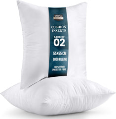 Utopia Bedding Cushion Inner Pads (Pack of 2), 45 X 45 Cm (18 X 18 Inches) Cushion Stuffer Inserts, Hollowfibre Pillows (White)