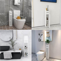 Bathroom Floor Storage Cabinet PVC Storage Unit Bathroom Cabinets Corner Organizer Cupboard for Bathroom Living Room Kitchen Toilet