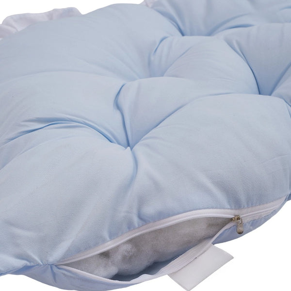 1pc Princess Style Large Ultra-Soft Comfortable Headboard Pillow Wedge Bed Rest Reading Pillow with Fixing Ties, Ruffled Edges Positioning Support Pillow with Removable Cover, Backrest Cushion for Bed Couch Sofa Living Room Bedroom Home Room Decor, Ideal