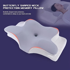 1pc Slow Rebound Cervical Pillow, Ergonomic Neck Contour Support for Side Sleep, Machine Washable Cool Soft Pillow Cover