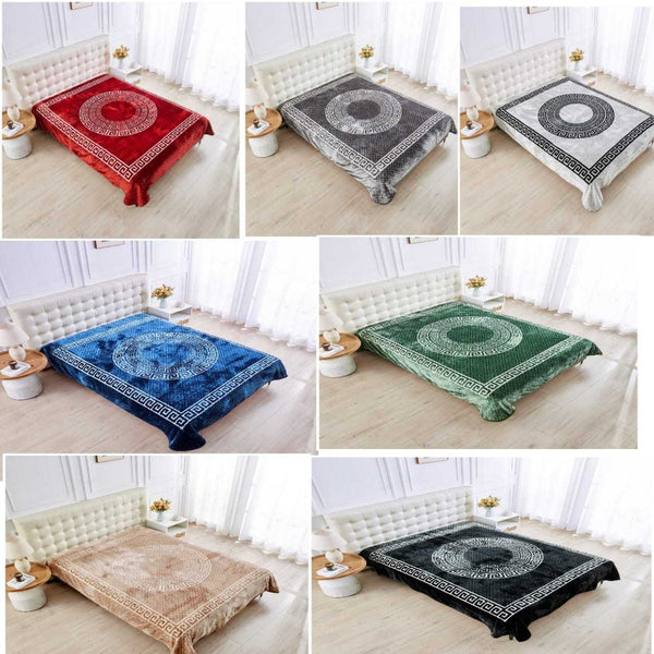 4B - Apollo Greek Throws - Greek Key Pattern Throw Blanket – Soft, Lightweight & Decorative Sofa Throw – Elegant Design for Bedroom, Couch & Living Room Decor