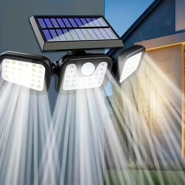 2-Pack Solar Wall Lights with 74 LEDs, 270° Wide Angle Motion Sensor Outdoor Security Light, 3 Lighting Modes, Waterproof Solar Powered Floodlight for Garage, Yard, Pathway, Front Door