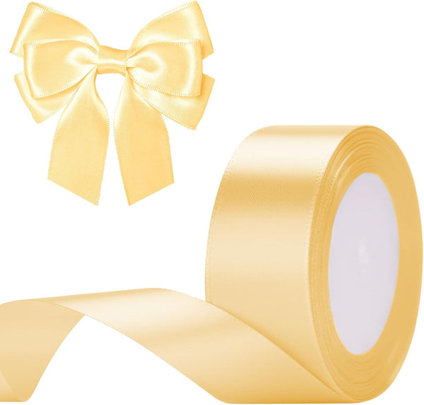 G2PLUS White Stain Ribbons - 22M Thick Fabric Gift Wrap Ribbons for Crafting, Wedding & Valentine'S Day Decoration