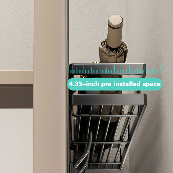 5 Hooks Behind The Door Storage Rack Door Hook Hanger Clothes Coat Hanger Towel Wall Hanger Storage Rack Gun Gray 43*28CM