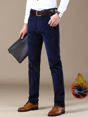 Men's Four-Season Corduroy Slim Fit Straight-Leg Casual Trousers