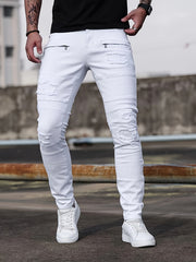 Spring And Autumn Fashion Hong Kong Style Classic Commuter Pants Easy Fashion Casual Daily Slim Fit Jeans Men