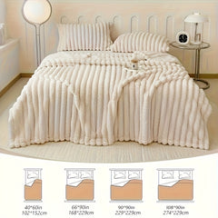 1pc Thickened Blanket Soft And Comfortable Faux Rabbit Hair Reversible Blanket Thermal Fleece Blanket Nap Blanket Air Conditioning Blanket Office Outdoor Camping Gift Blanket Perfect For All Seasons