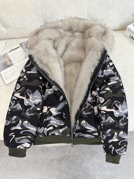 Autumn and Winter Women's Furry Jacket Coat