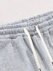 Three-pc Men's Solid Color Plain Elastic Waistband Drawstring Ribbed Cuffed Casual Jogger Pants, Men's Dress Administrative Trousers