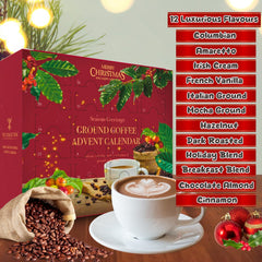 Coffee Advent Calendar 2025 –24 Artisan Ground Coffee Gift Set, Christmas Adult Advent Calendars, Individual Sachets Sampler |Non Chocolate Advent Calendar for Coffee Lovers, Men, Women, Vegan Gifts