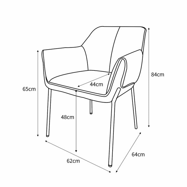 Manila Grey Fabric Dining Chair, 2 Pack