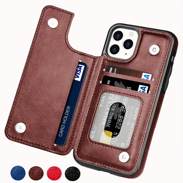 Phone Case: Compatible with iPhone 17 Promax/Pro/ Air, 16 Plus, 15, 14 Pro Max, 13, 12 and Galaxy S22/23/24/25 Plus Ultra FE.Perfect Gift. Wallet Case with Card Holder, Kickstand Card Slots Case, Double Magnetic Clasp and Durable Shockproof