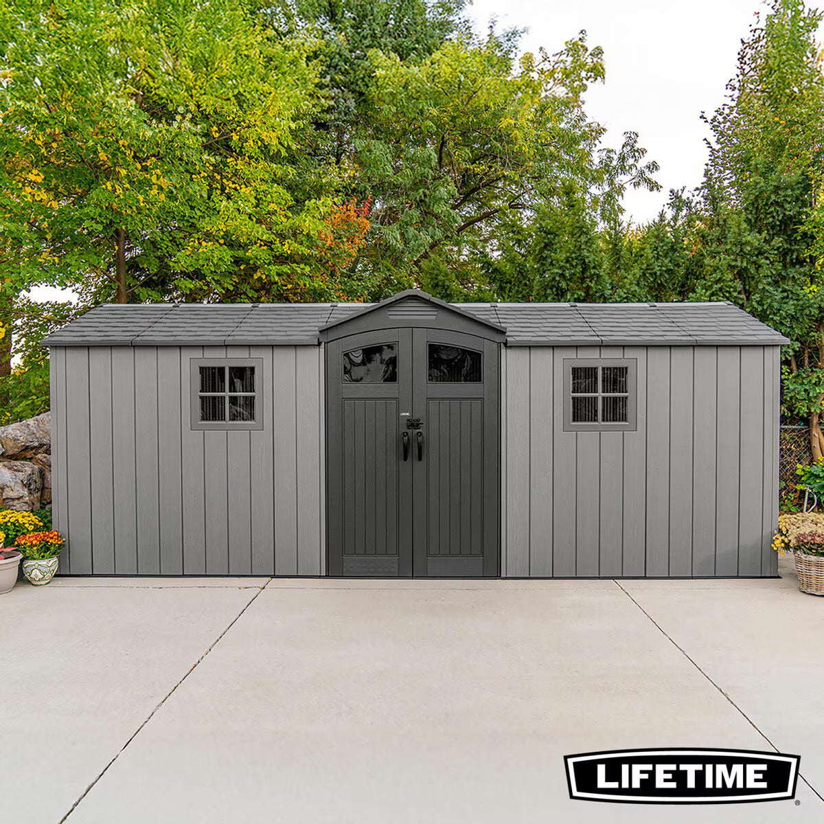 Lifetime 19Ft X 7Ft (5.7 X 2.1M) Outdoor Storage Shed - Model 60522