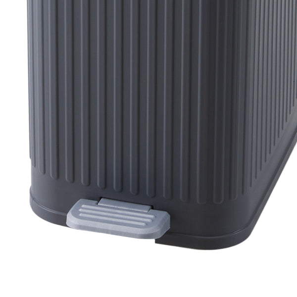 7L Household Grey Simple Trash Can Storage Bin, Anti-odor, Kitchen and Living Room Gap Trash Can with Lid, Push Foot Pedal Trash Can