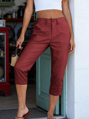 Women'S High-Waisted Straight-Leg Cropped Casual Pants | Side-Pocket Design, Breathable Drape Fabric, Office & Commute Pants | 2026 Summer New Arrival Women'S Casual Pants, Summer Women'S Clothing, Women'S, Affordable