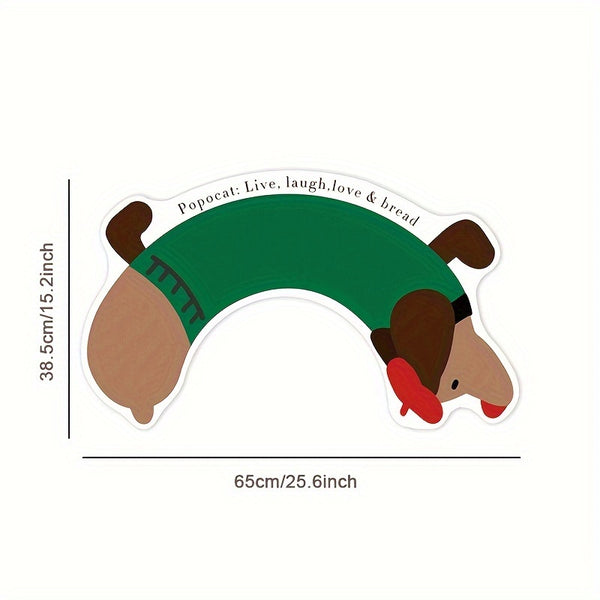 1pc Cute Dachshund Bathroom Mat, Silica Gel U-Shaped Non-Slip Absorbent Foot Mat, Hand Wash Only, Soft PVC Material, Home Decor