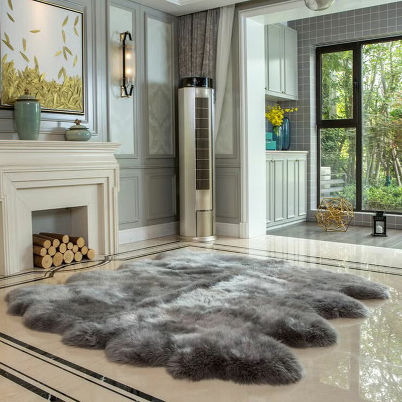 Bowron Longwool 100% Sheepskin Octo Rug, Dover