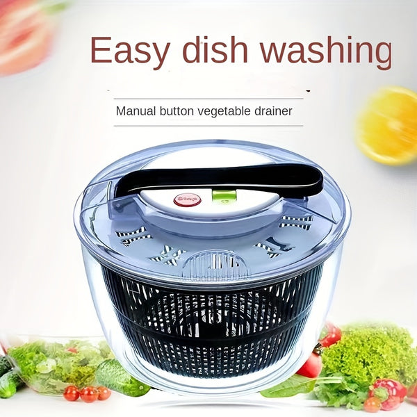 3L Salad and Vegetable Spinner Fast  Strainer Lettuce Washer and Dryer Kitchen Tool for Washing and Drying Vegetables and Fruits