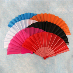 2Pcs Hand Fan Held Portable Spanish Dances Fabric Folding Party Wedding Gift