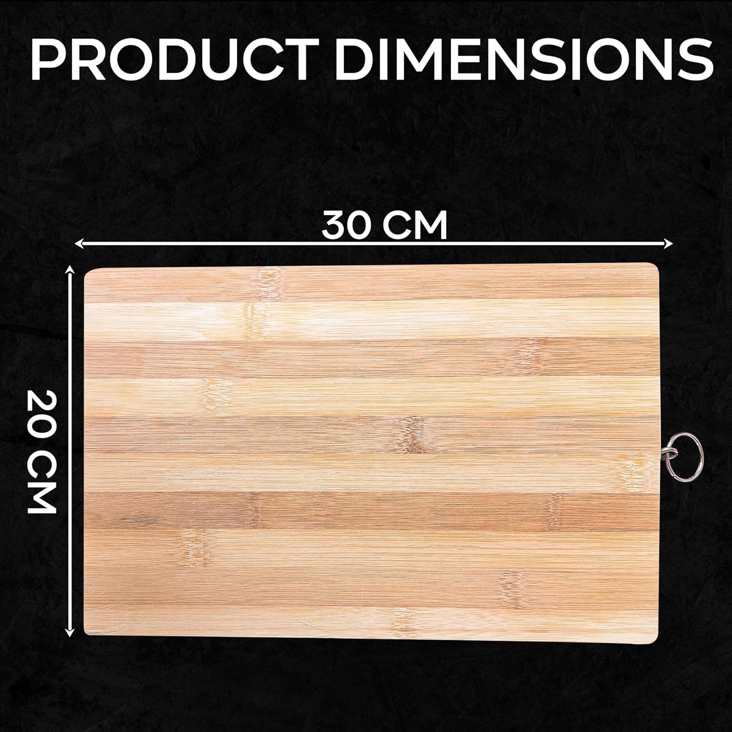 Bamboo Chopping Board for Kitchen, Dual-Sided Boards for Meat, Vegetables, Cheese, Bread - Home Essentials, 30 x 20 x 1.6 cm