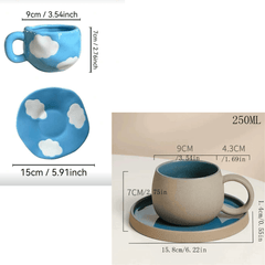 1pc Ceramic Coffee Cup And Saucer, Korean-Style Ins Style Retro Hand-Knotted Mug, High-Looking Fresh Breakfast Milk Cup, Office Water Cup, Tea Cup, Suitable for Home Use, Parties, Gift Giving