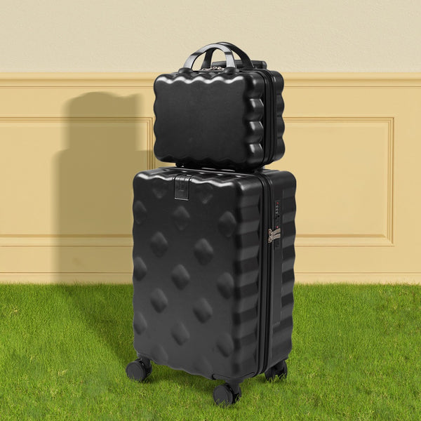 Luggage Set, 2 Piece Case Luggage, 20 Inch Suitcase Sets ABS+ PC Luggage, Travel Suitcase with Cup Holder, Hook, and Small Portable Hand Cabin Case