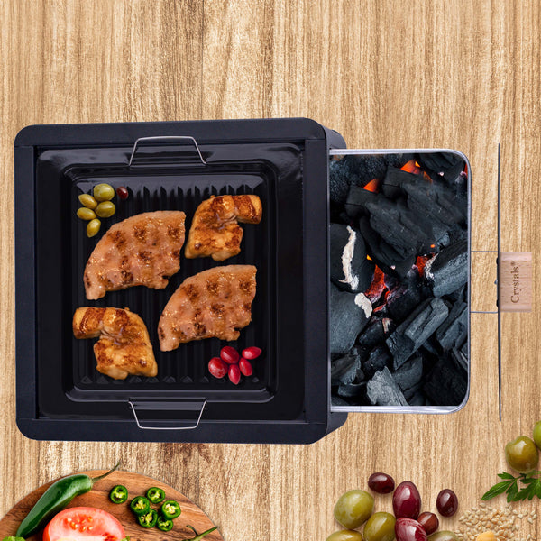 Portable BBQ Grill, Folding Tabletop Charcoal Barbecue Grill, Foldable Stainless Steel BBQ Grill for Camping, Garden, Travel, Picnic, Outdoor