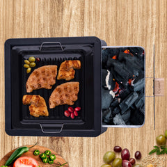 Portable BBQ Grill, Folding Tabletop Charcoal Barbecue Grill, Foldable Stainless Steel BBQ Grill for Camping, Garden, Travel, Picnic, Outdoor