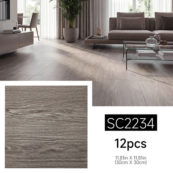Marble Floor Tiles Self Adhesive, Vinyl Flooring Peel and Stick Floor Tiles Waterproof for Kitchen Living Room and Bathroom DIY Flooring 30x30cm 12pcs (1.08㎡)
