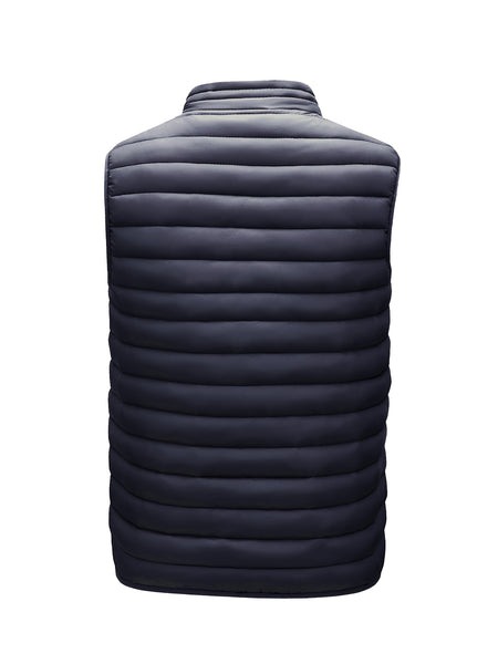Men'S Lightweight Vest, Men'S Jacket, Autumn And Winter Vest, Stand-Up Collar Solid Color Casual Zipper Pocket Vest
