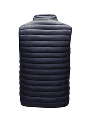 Men'S Lightweight Vest, Men'S Jacket, Autumn And Winter Vest, Stand-Up Collar Solid Color Casual Zipper Pocket Vest