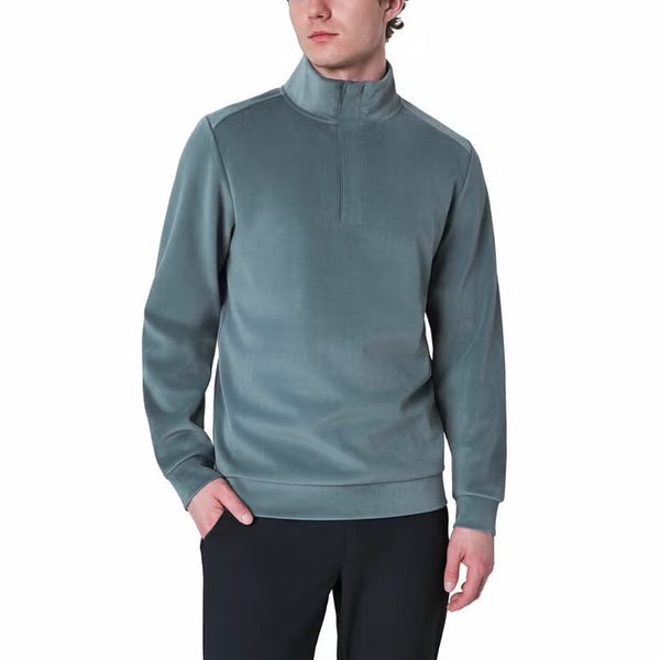 Mondetta Men'S 1/4 Zip Twill Fleece in Blue