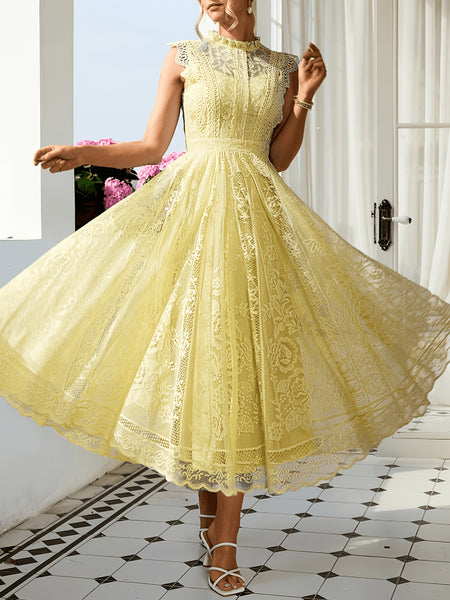 New Elegant Lace Flared Dress for Women