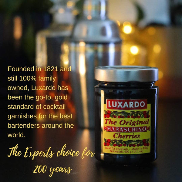 Luxardo Maraschino Cherries 400G (14.1 Oz) | Candied Marasca Cherries Soaked in Luxardo Marasca Cherry Syrup | the Ultimate Cocktail Cherry, Used in the Worlds Best Bars