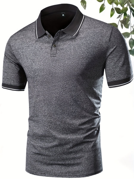 3pcs Set of Summer Collared Men'S Short Sleeve Polo Shirts Solid Color Plain Multicolor Golf Shirts Casual Athletic Wear Men'S Top