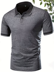 3pcs Set of Summer Collared Men'S Short Sleeve Polo Shirts Solid Color Plain Multicolor Golf Shirts Casual Athletic Wear Men'S Top