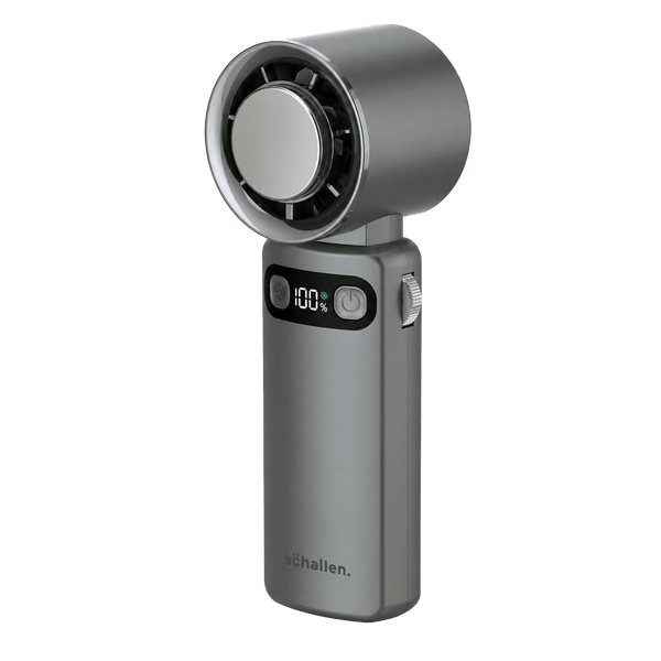 Schallen Handheld Fan Rechargeable with Cooling Pad, 100 Adjustable Speeds, Digital Display, 4000mAh Battery Up to 11 Hours, USB C Portable Fan for Travel, Office and Home