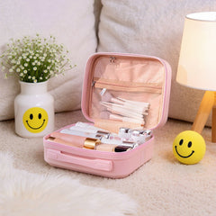 Portable Handheld Plastic Makeup Bag with Elastic Band & Zipper, Jewelry Box, Gift Box for Storing Souvenirs, Luggage Cart for Boarding The Aircraft, Multifunctional Suitcase with Internal Dividers, Can Hold Cosmetics, Towels, Toiletries