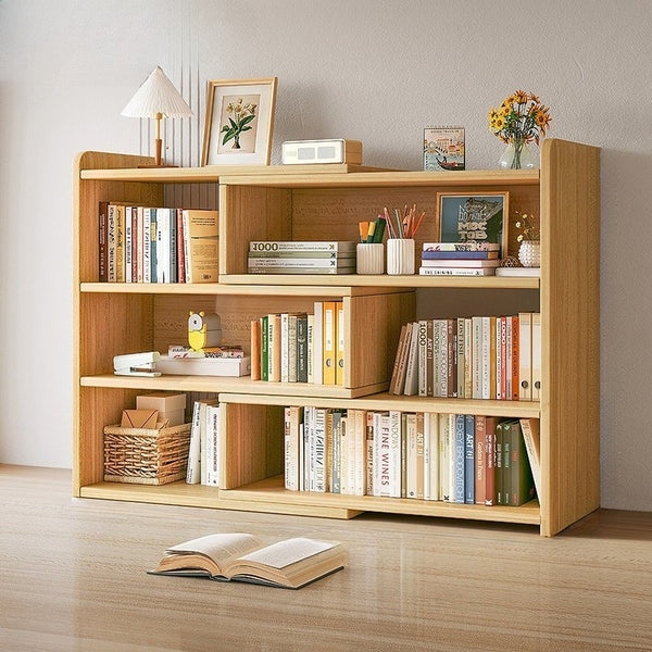 Expandable Desktop Bookcase, Freestanding Multi-layer Bookshelves, Adjustable Width Bookshelf Book Shelf Storage Unit, Multifunctional Storage Rack Book Shelf for Home Office Storage Organization