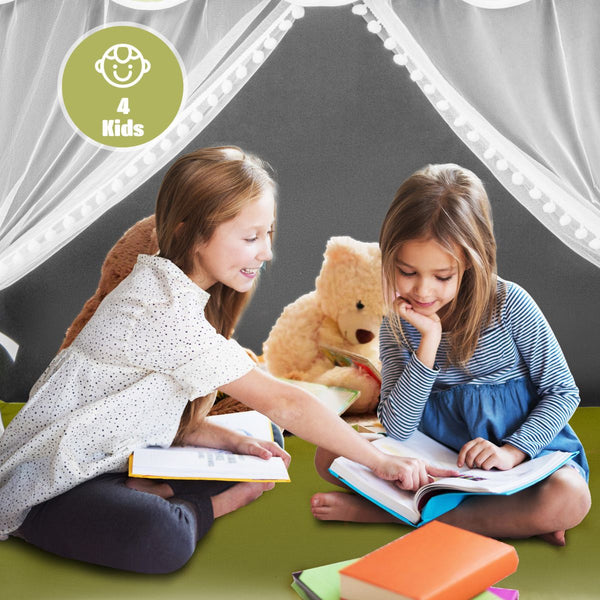 Large Kids Play House with Washable Mat and Star Lights