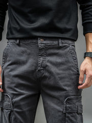 Men's Casual Cargo Pants, Multi-pocket, All-season American Street Style Loose Straight-leg Pants,  Blend, Machine Washable, Suitable for Casual Wear, Practical Workwear, Leisure Cargo Design, for Daily Outings and Travel